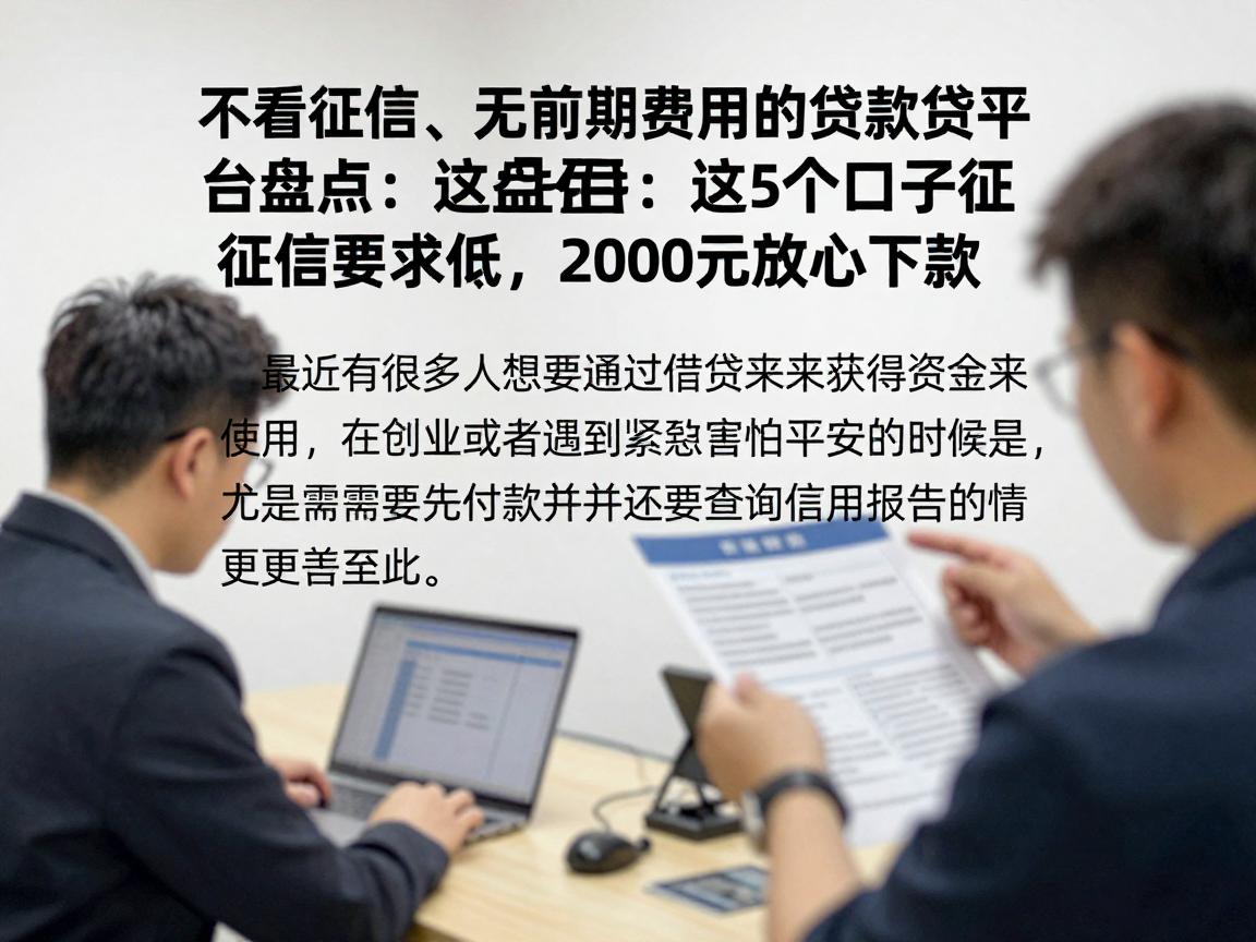 不看征信、无前期费用的贷款平台盘点：这5个口子征信要求低，2000元放心下款