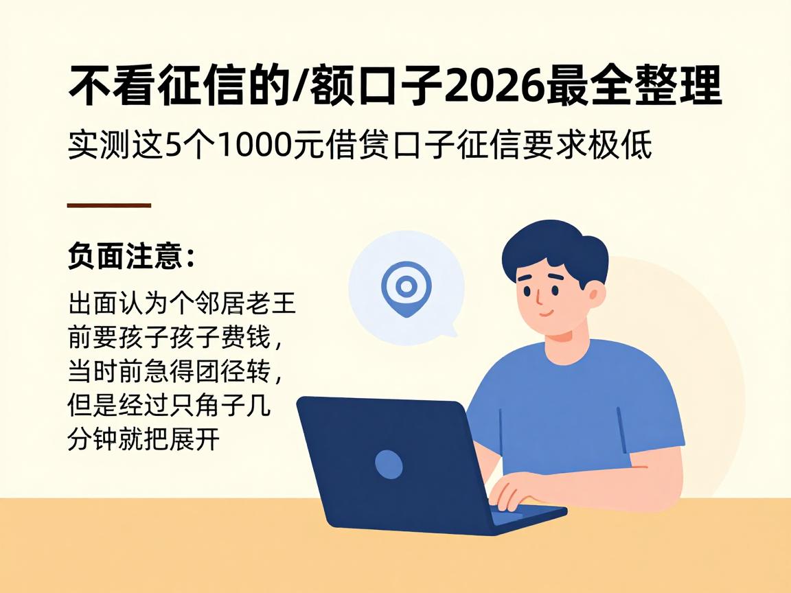 不看征信的小额口子2026最全整理!实测这5个1000元借款口子征信要求极低