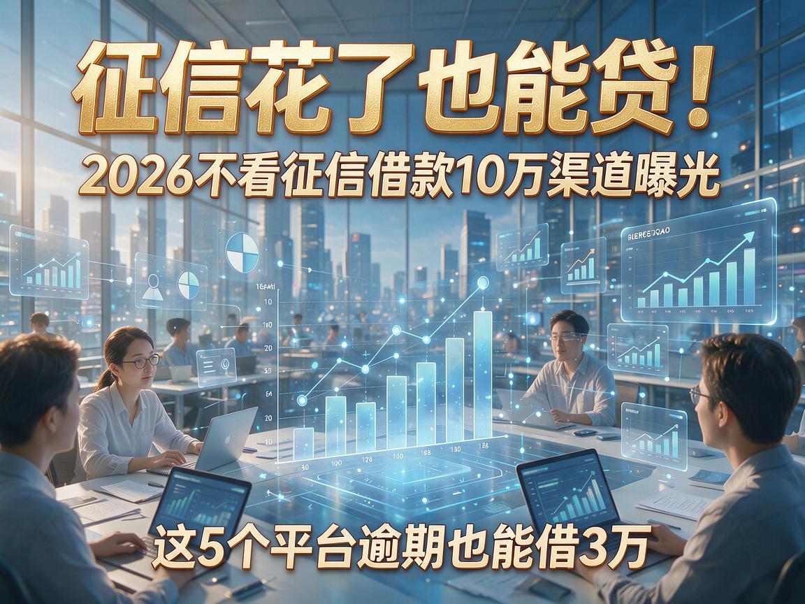征信花了也能贷!2026不看征信借款10万渠道曝光,这5个平台逾期也能借3万