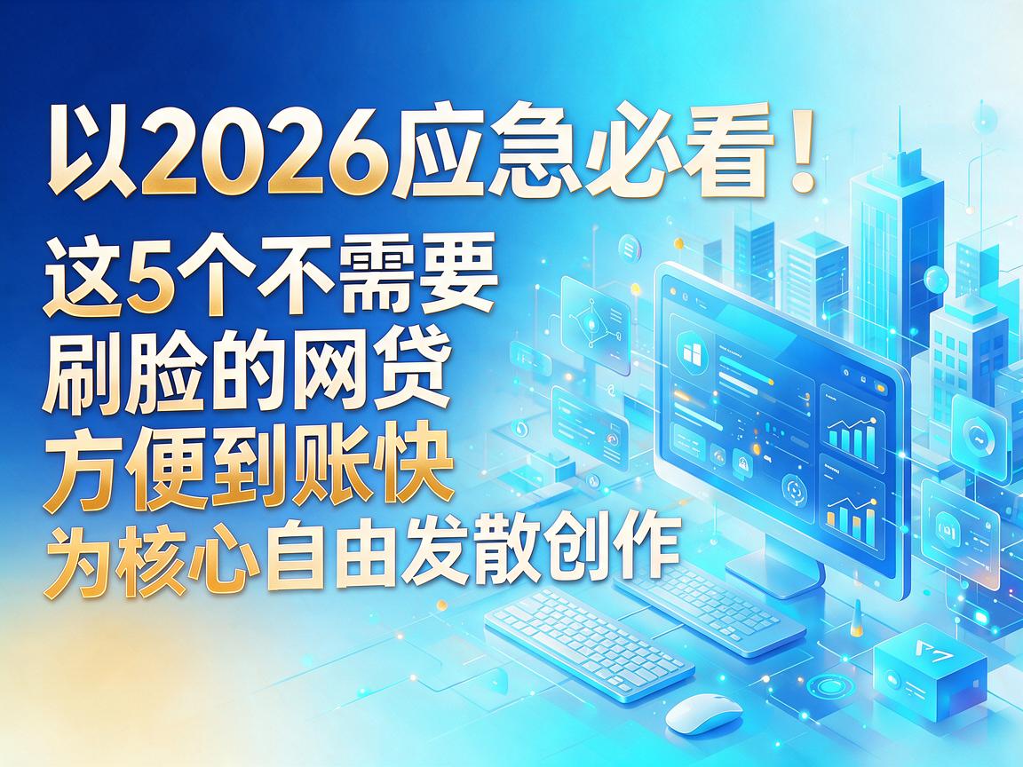 2026应急必看!这5个不需要刷脸的网贷,方便到账快