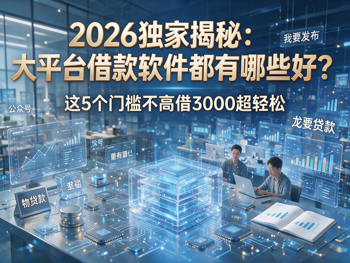 2026独家揭秘：大平台借款软件都有哪些好？这5个门槛不高借3000超轻松！
