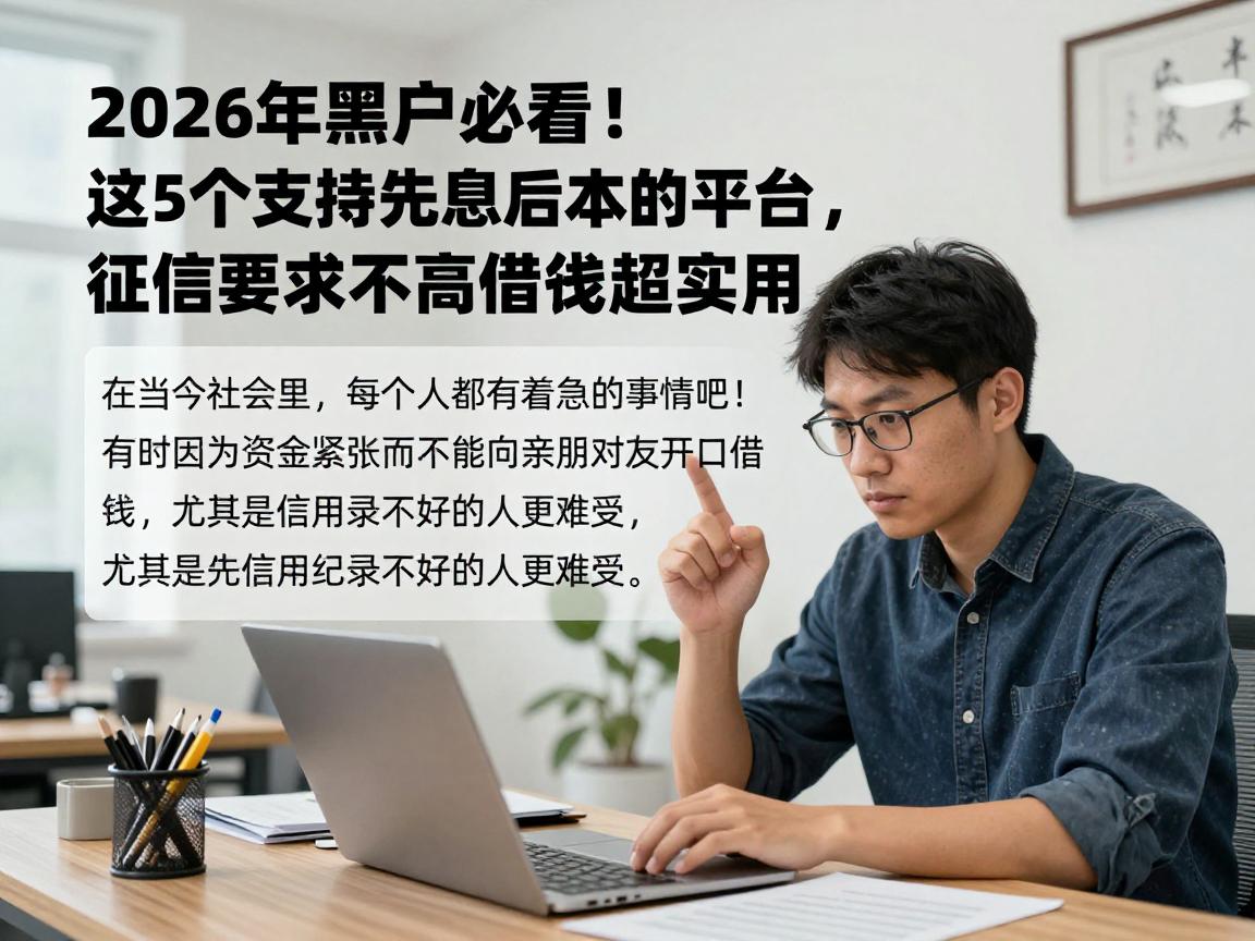 2026年黑户必看！这5个支持先息后本的平台，征信要求不高借钱超实用