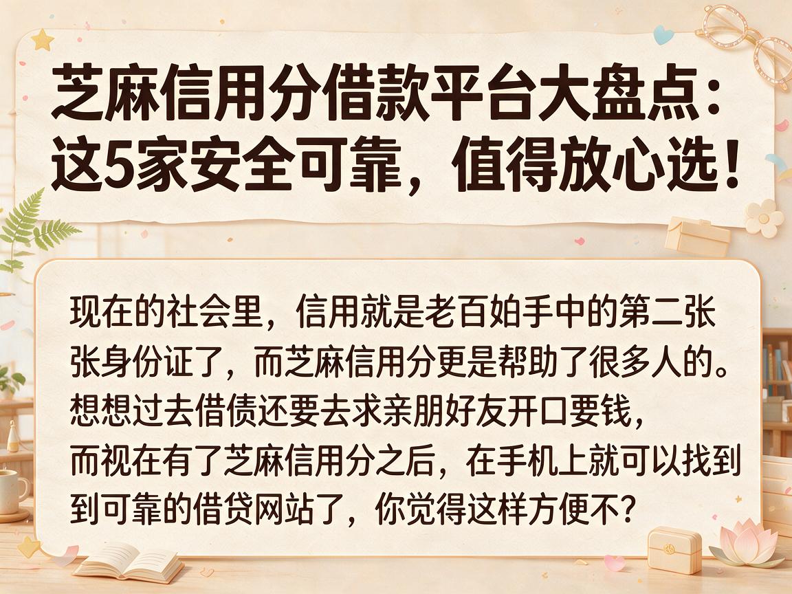 芝麻信用分借款平台大盘点：这5家安全可靠，值得放心选！