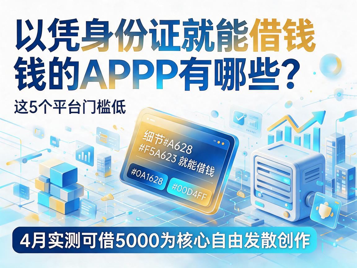 凭身份证就能借钱的APP有哪些？这5个平台门槛低，4月实测可借5000