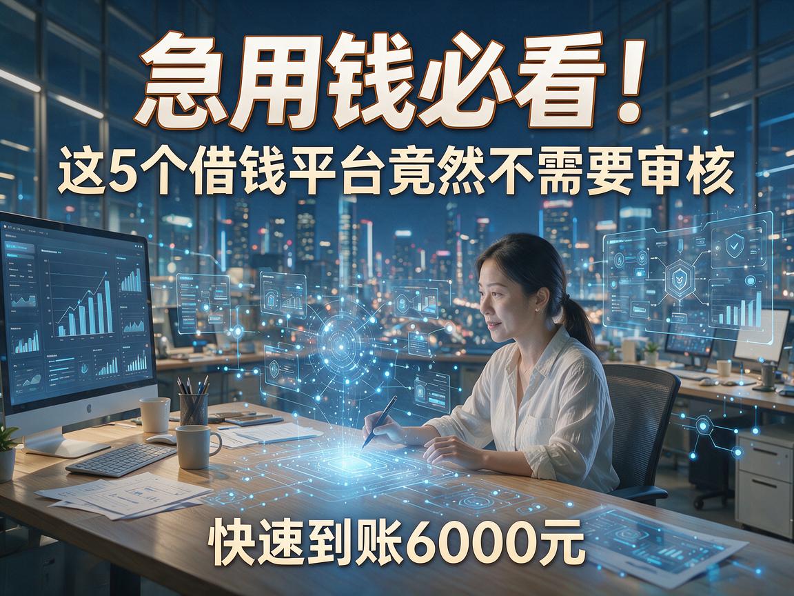 急用钱必看!这5个借钱平台竟然不需要审核,快速到账6000元