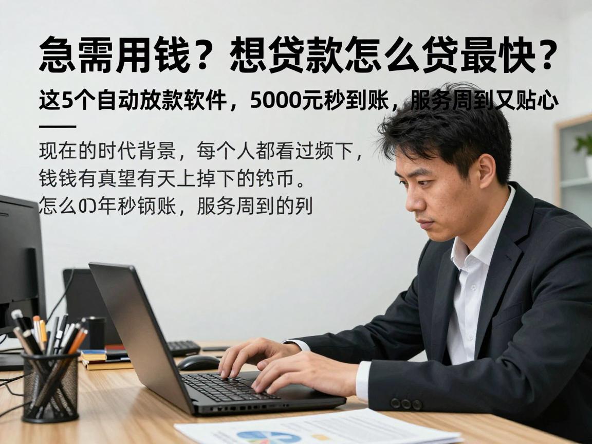 急需用钱?想贷款怎么贷最快?这5个自动放款软件,5000元秒到账,服务周到又贴心!