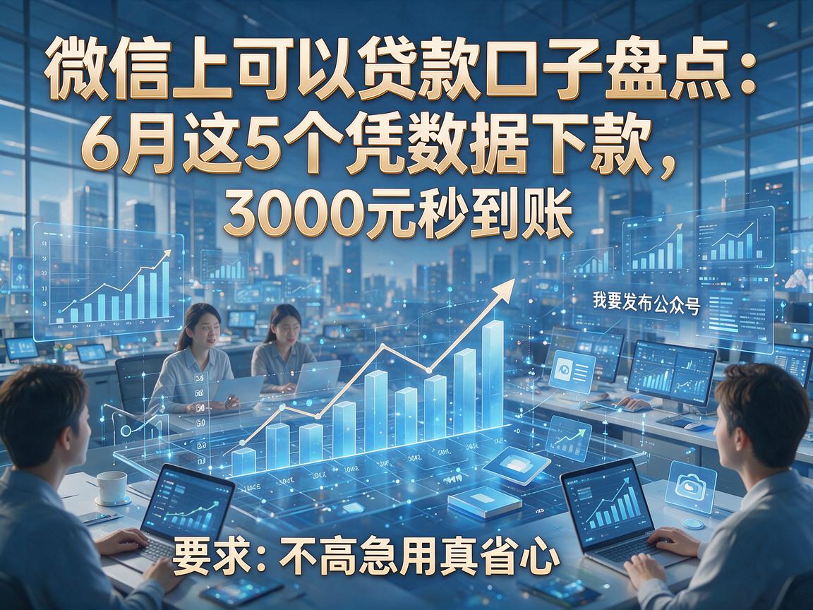微信上可以贷款口子盘点：6月这5个凭数据下款、3000元秒到账，要求不高急用真省心