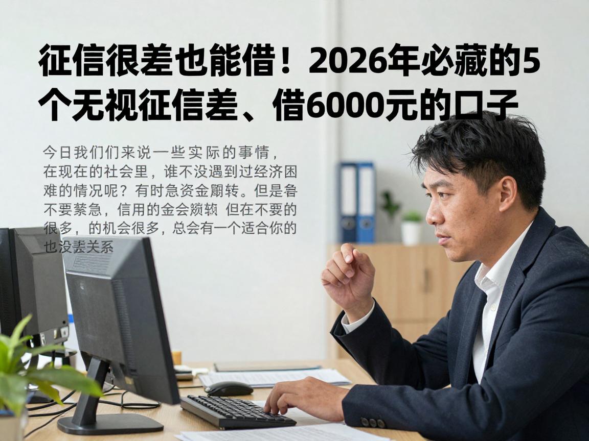 征信很差也能借！2026年必藏的5个无视征信差、借6000元的口子
