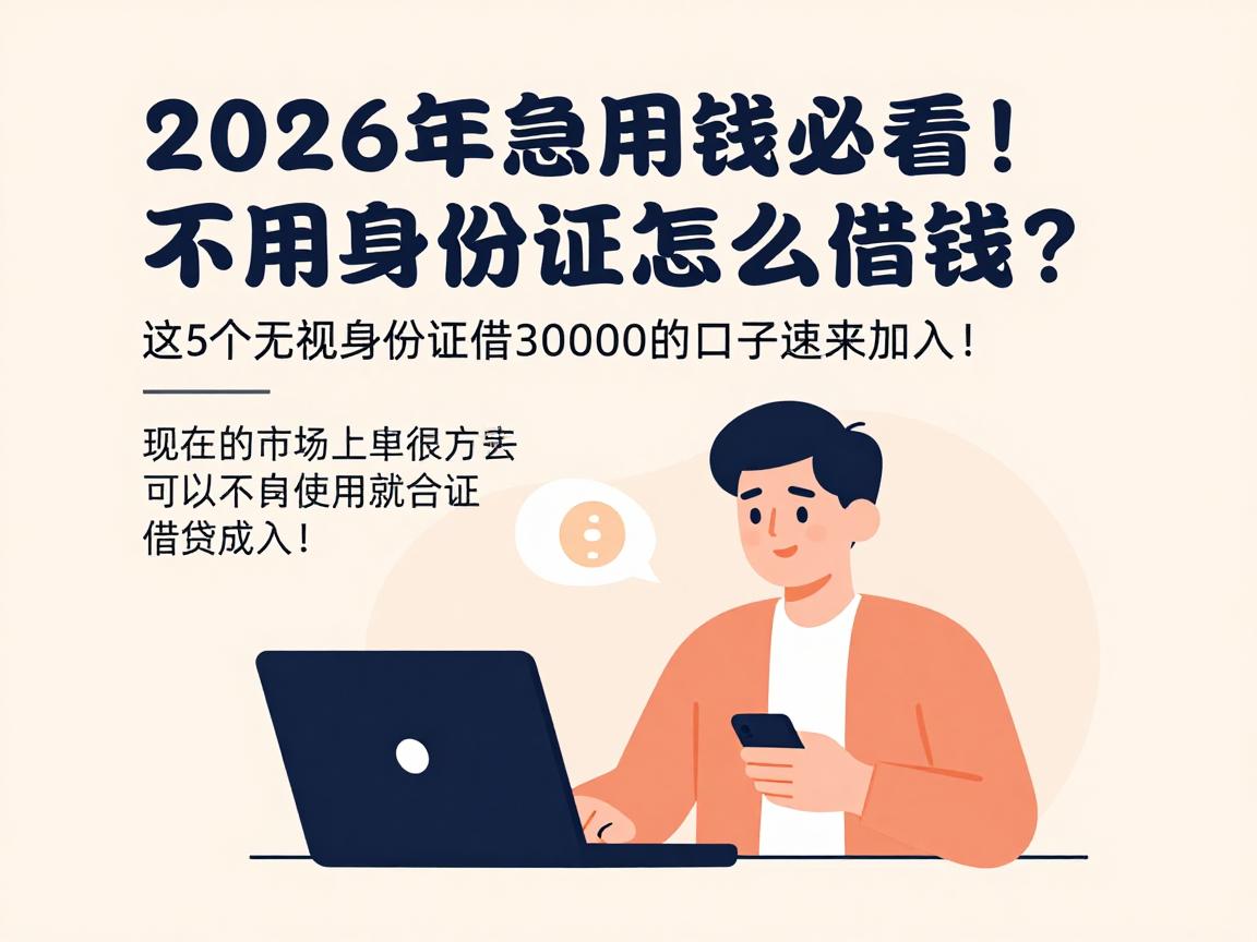 2026年急用钱必看！不用身份证怎么借钱？这5个无视身份证借30000的口子速来加入！