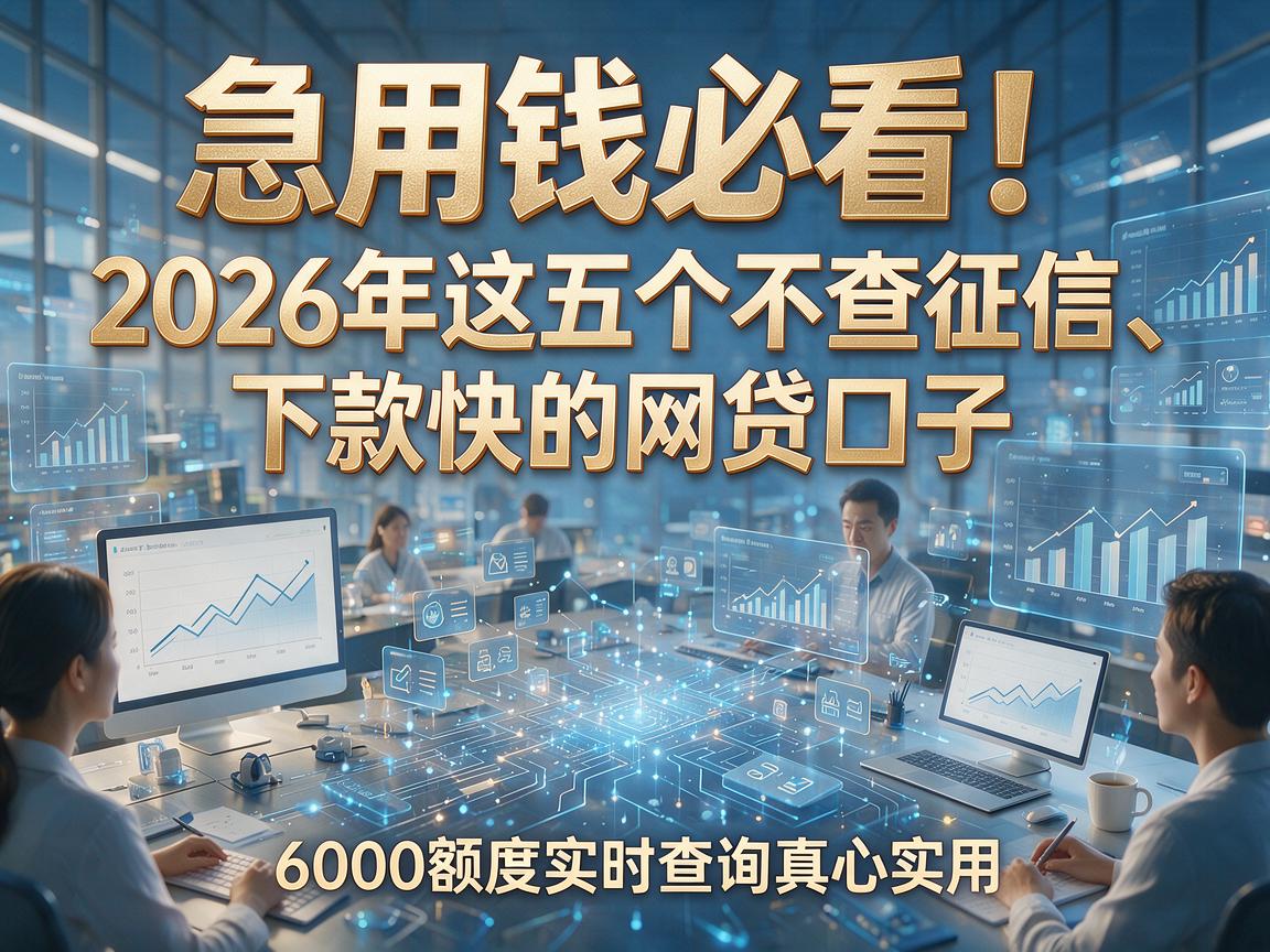 急用钱必看！2026年这五个不查征信、下款快的网贷口子，6000额度实时查询真心实用