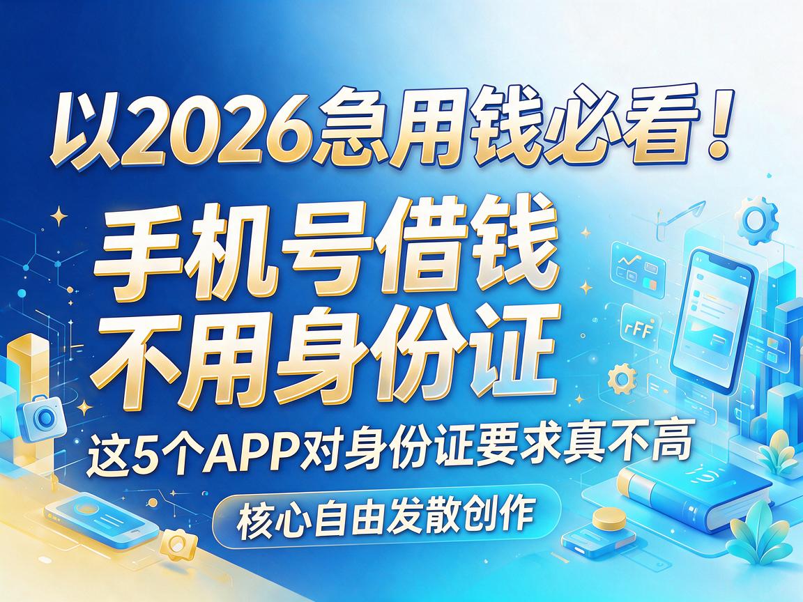 2026急用钱必看！手机号借钱不用身份证，这5个APP对身份证要求真不高