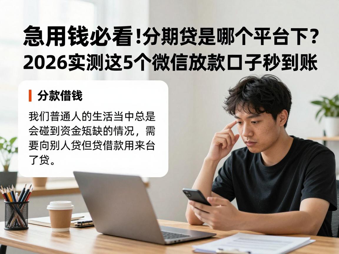 急用钱必看！分期贷是哪个平台下？2026实测这5个微信放款口子秒到账