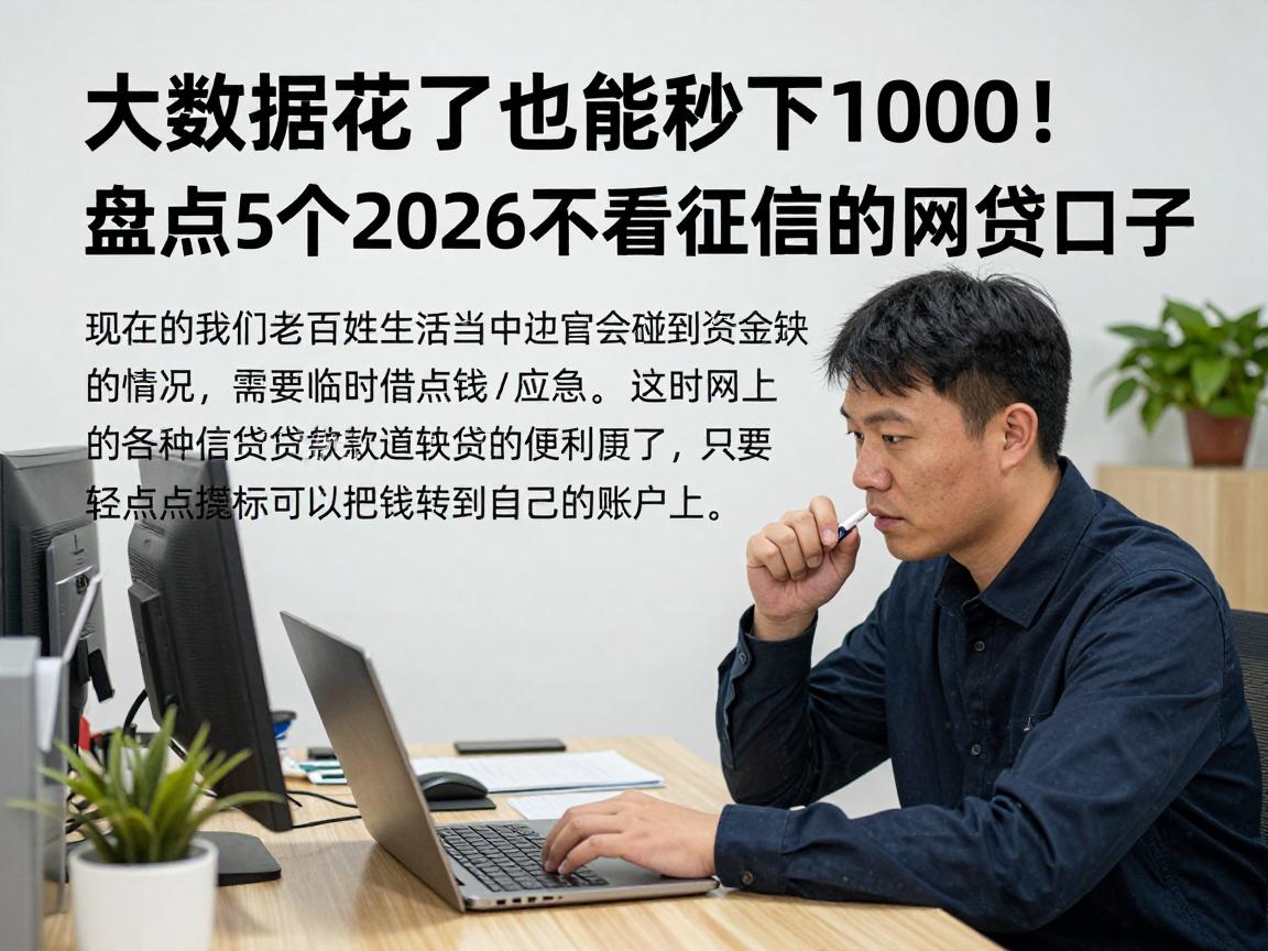 大数据花了也能秒下1000！盘点5个2026不看征信的网贷口子