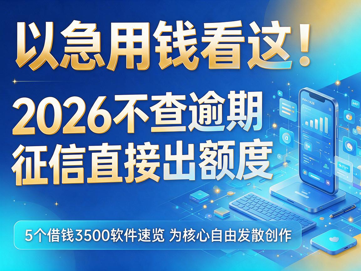 急用钱看这！2026不查逾期和征信直接出额度，5个借钱3500软件速览