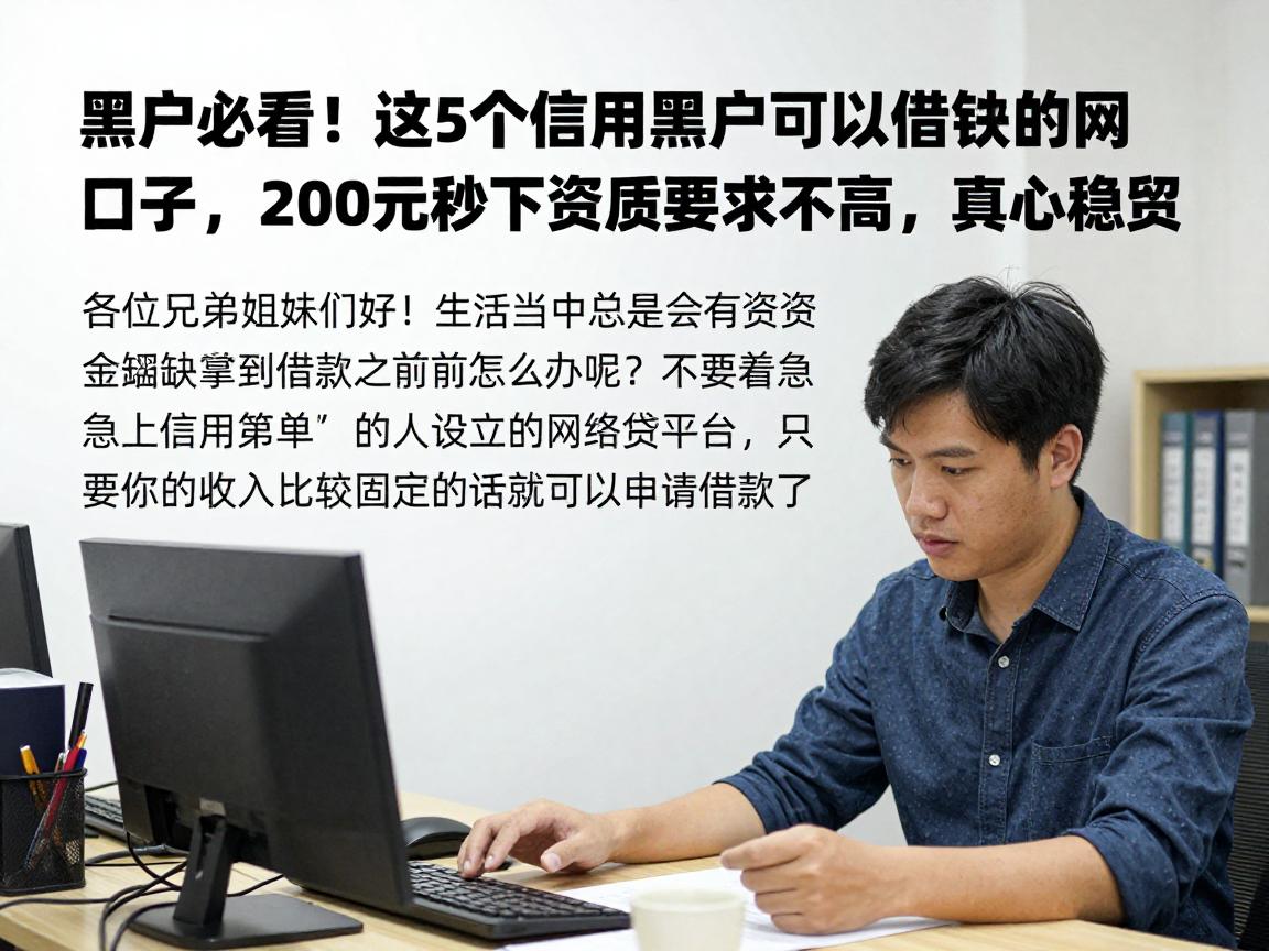 黑户必看！这5个信用黑户可以借钱的网贷口子，2000元秒下资质要求不高，真心稳妥