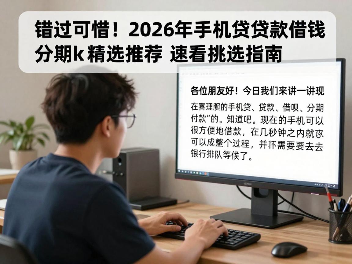 错过可惜！2026年手机贷贷款借钱分期k精选推荐，速看挑选指南