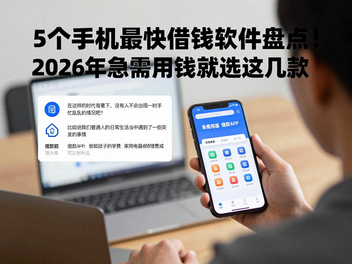 5个手机最快借钱软件盘点!2026年急需用钱就选这几款