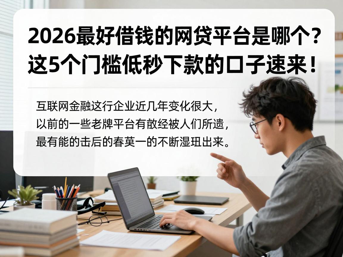 2026最好借钱的网贷平台是哪个？这5个门槛低秒下款的口子速来！