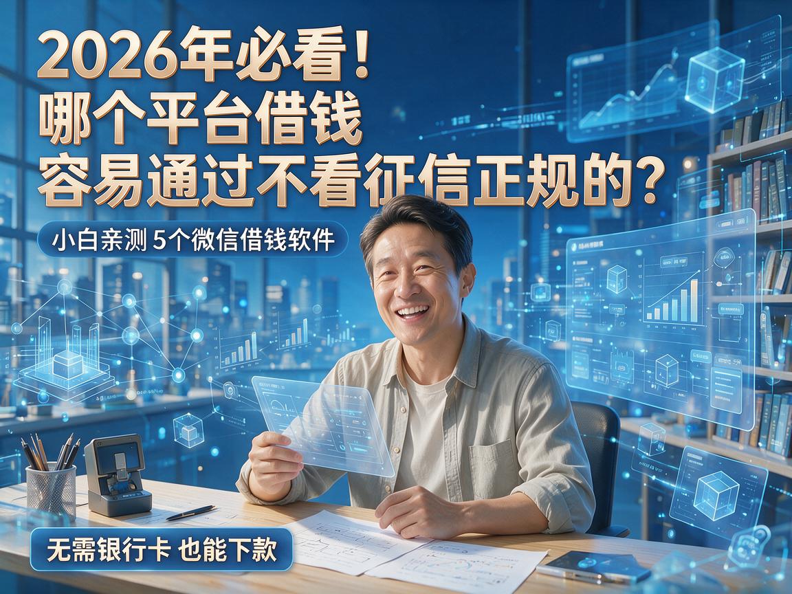 2026年必看！哪个平台借钱容易通过不看征信正规的？小白亲测5个微信借钱软件，无需银行卡也能下款