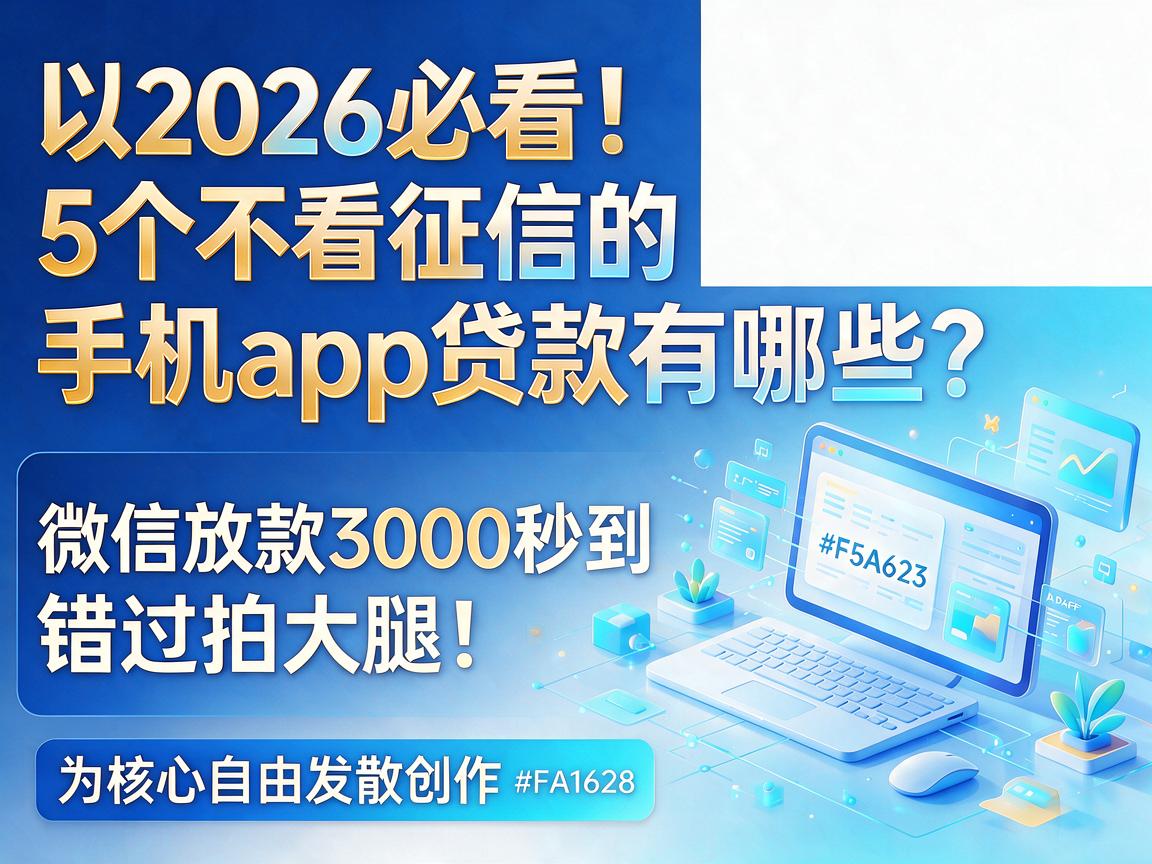2026必看！5个不看征信的手机app贷款有哪些？微信放款3000秒到，错过拍大腿！