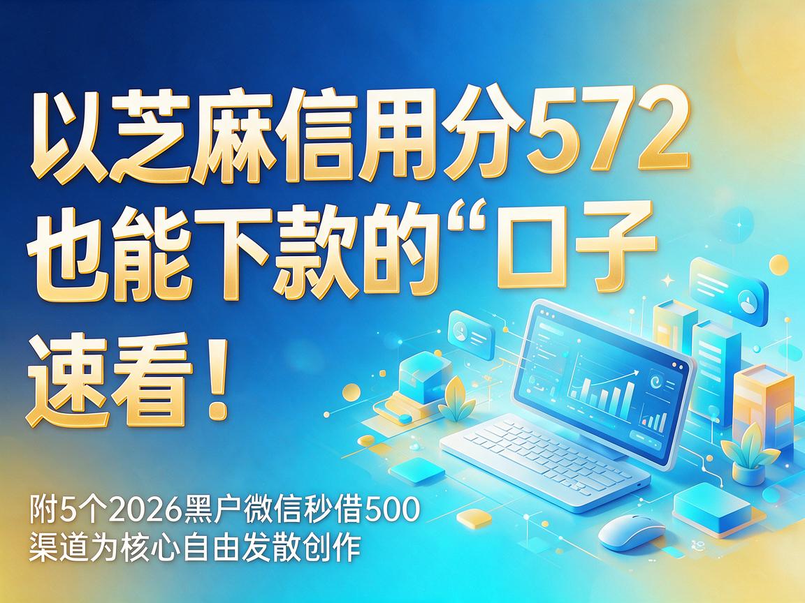 芝麻信用分572也能下款的口子，速看！附5个2026黑户微信秒借500渠道