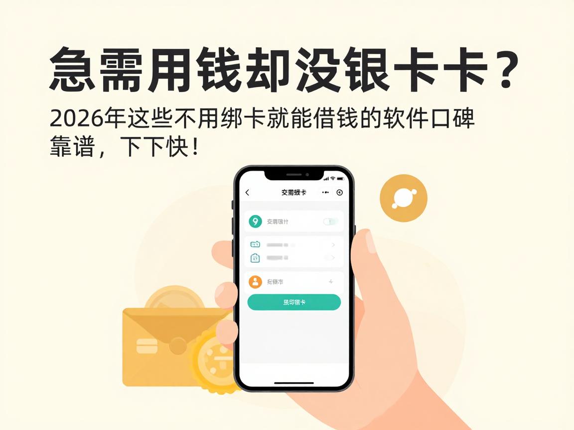 急需用钱却没银行卡？2026年这些不用绑卡就能借钱的软件口碑靠谱，下款快！