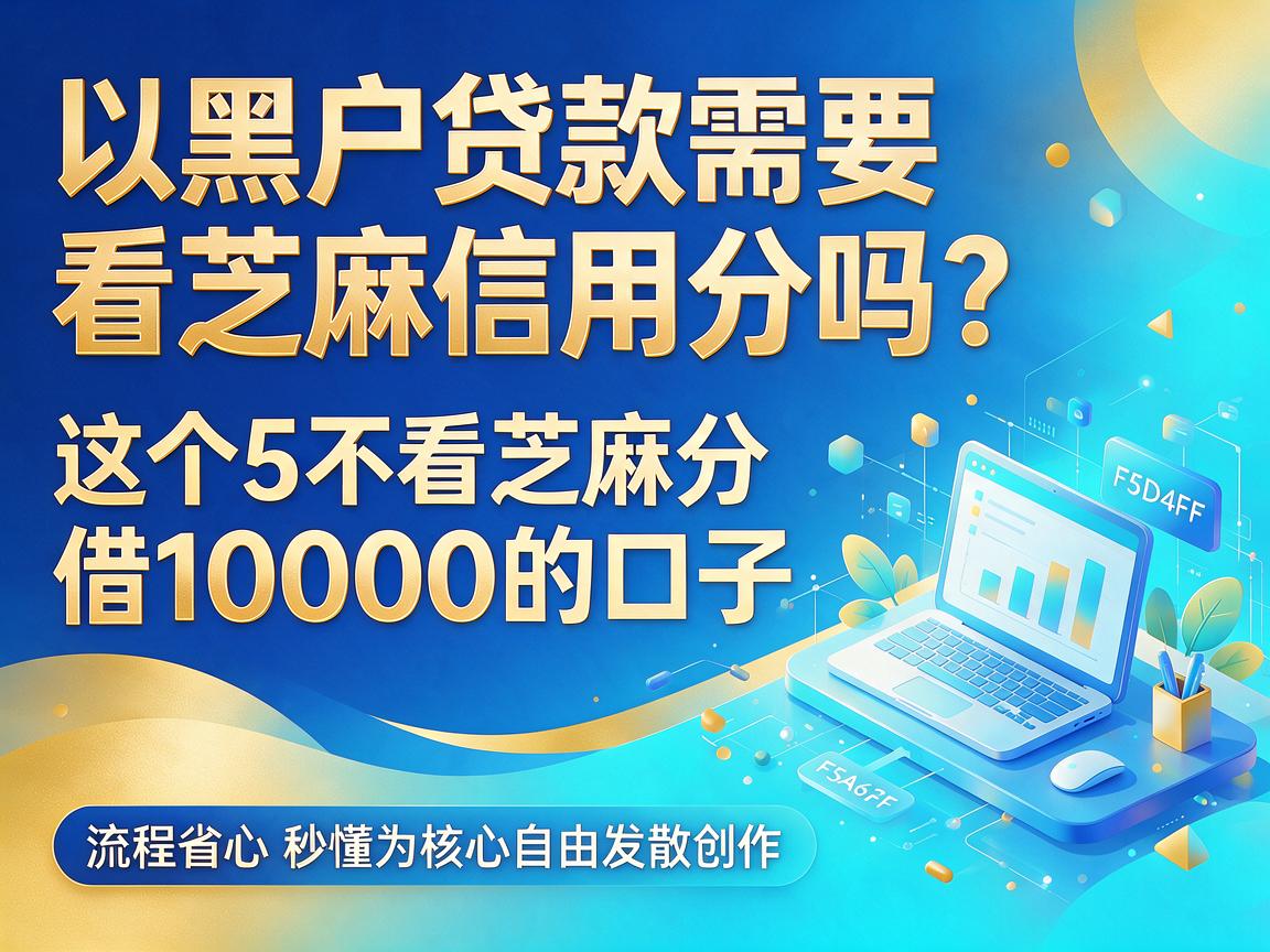 黑户贷款需要看芝麻信用分吗?这5个不看芝麻分借10000的口子,流程省心秒懂