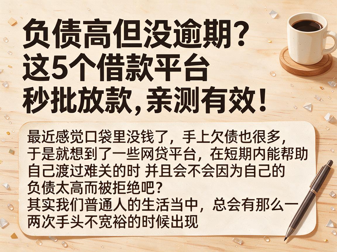 负债高但没逾期？这5个借款平台秒批放款，亲测有效！