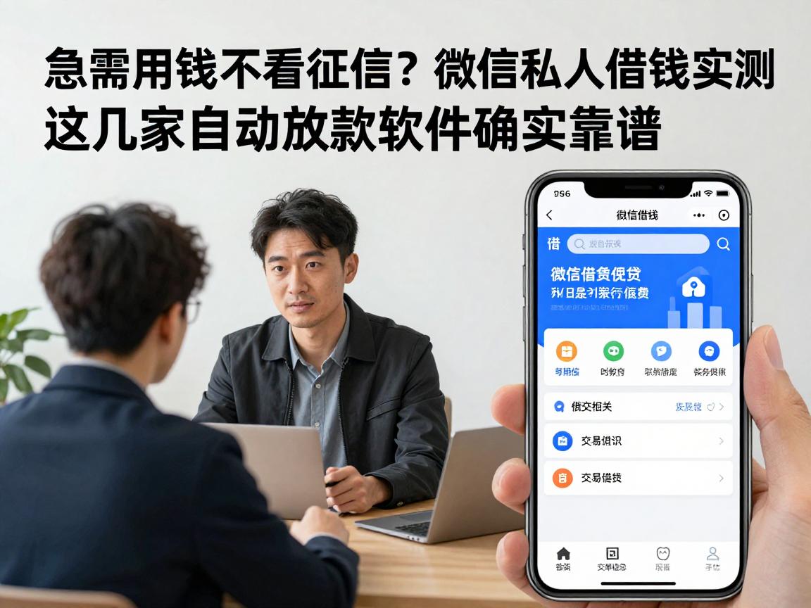 急需用钱不看征信？微信私人借钱实测这几家自动放款软件确实靠谱