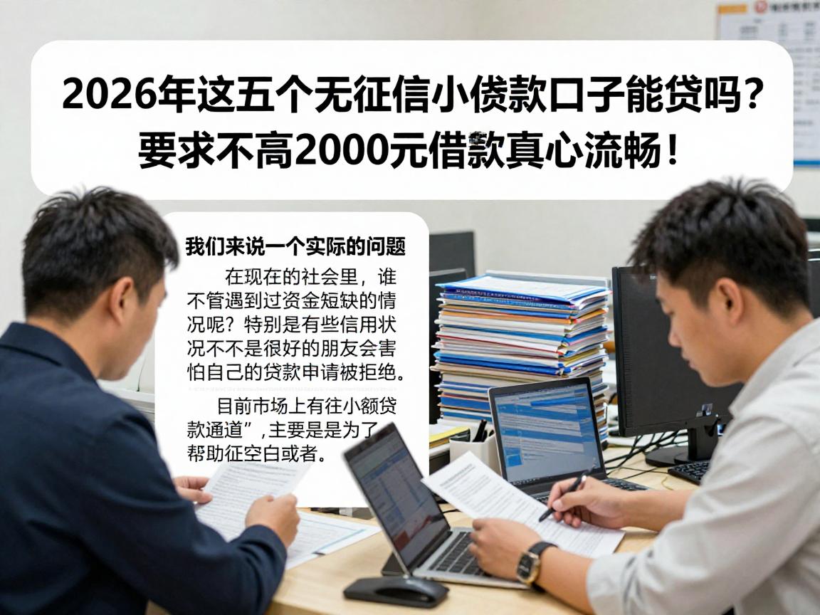 2026年这五个无征信小额贷款口子能贷吗？要求不高2000元借款真心流畅！