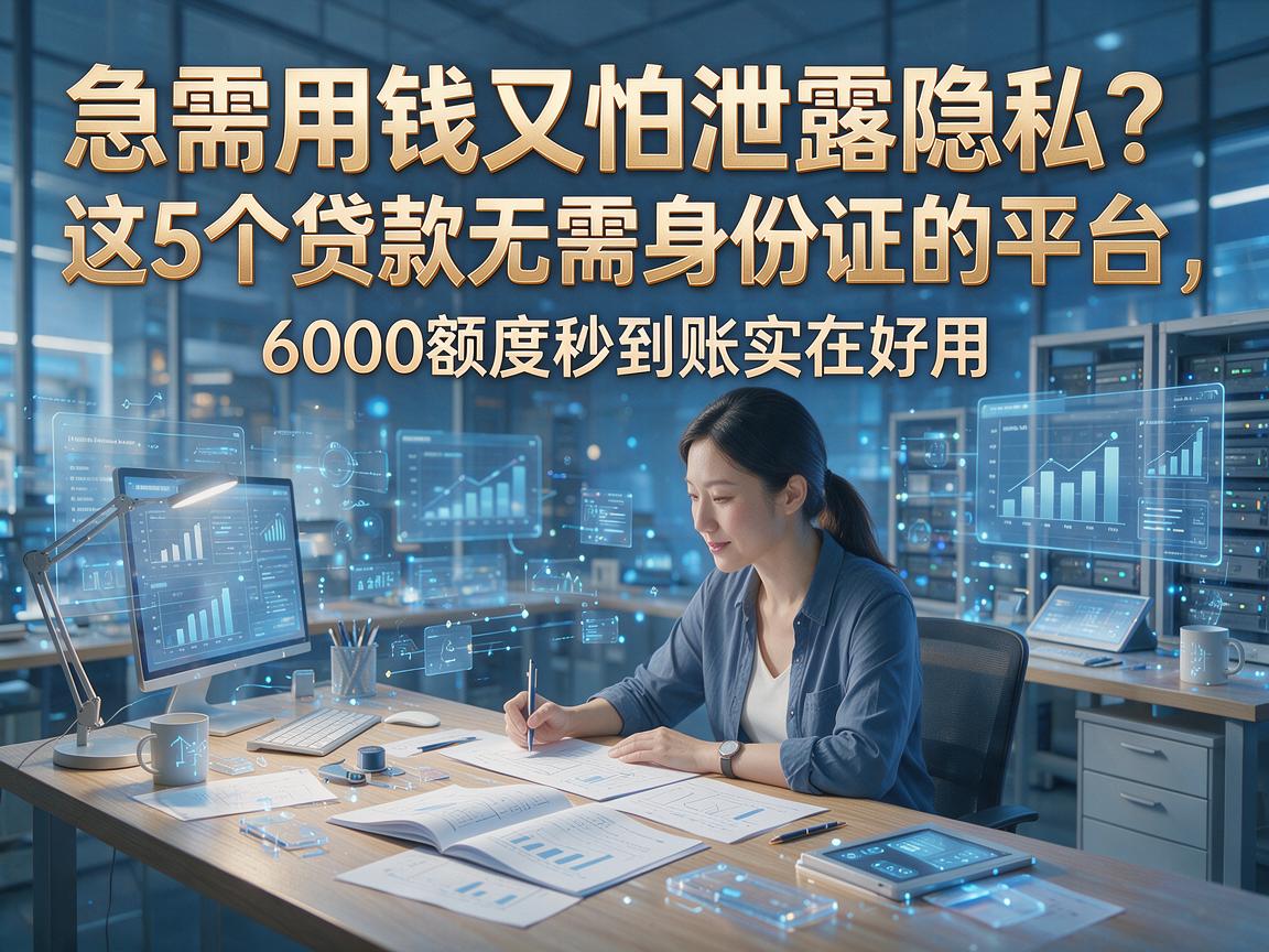 急需用钱又怕泄露隐私？这5个贷款无需身份证的平台，6000额度秒到账实在好用！