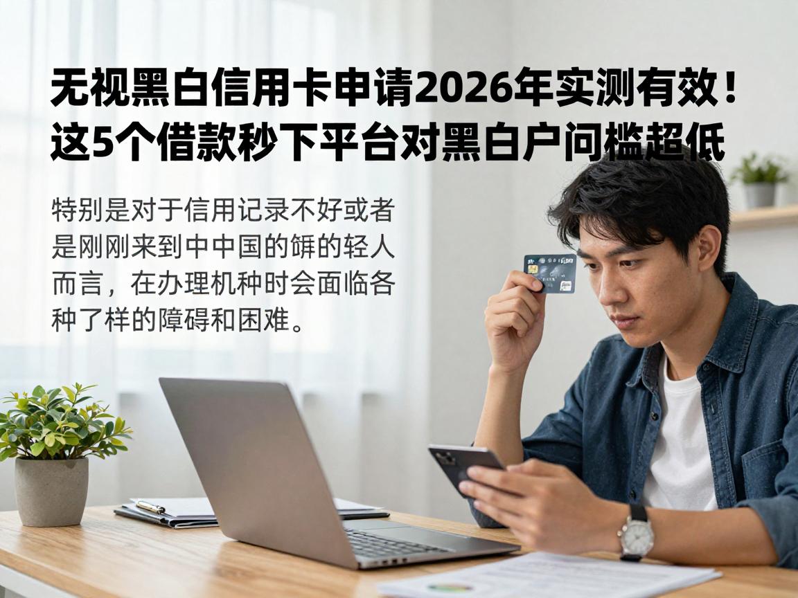 无视黑白信用卡申请2026年实测有效！这5个借款秒下平台对黑白户门槛超低