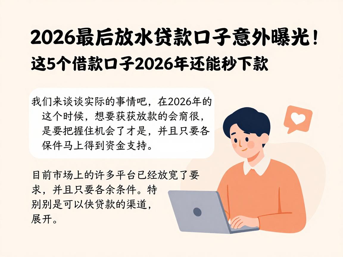 2026最后放水贷款口子意外曝光！这5个借款口子2026年还能秒下款