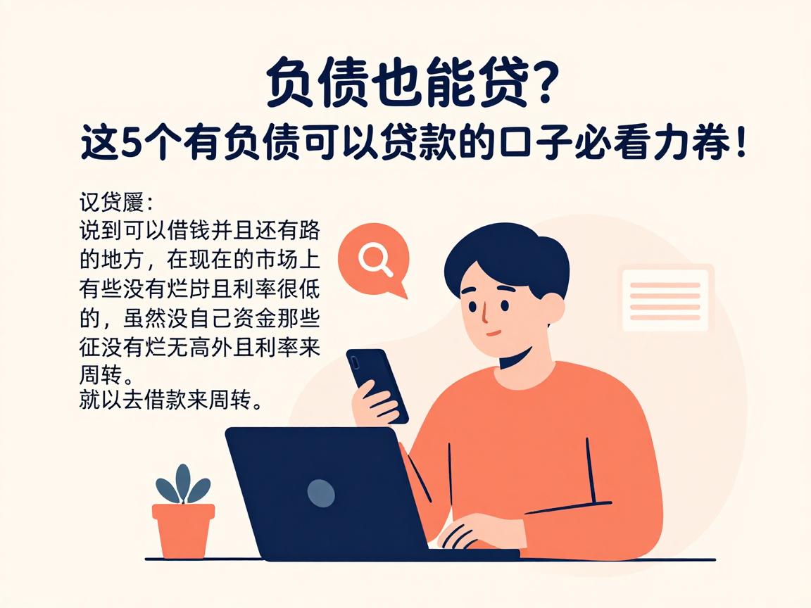 负债也能贷？这5个有负债可以贷款的口子必看力荐！