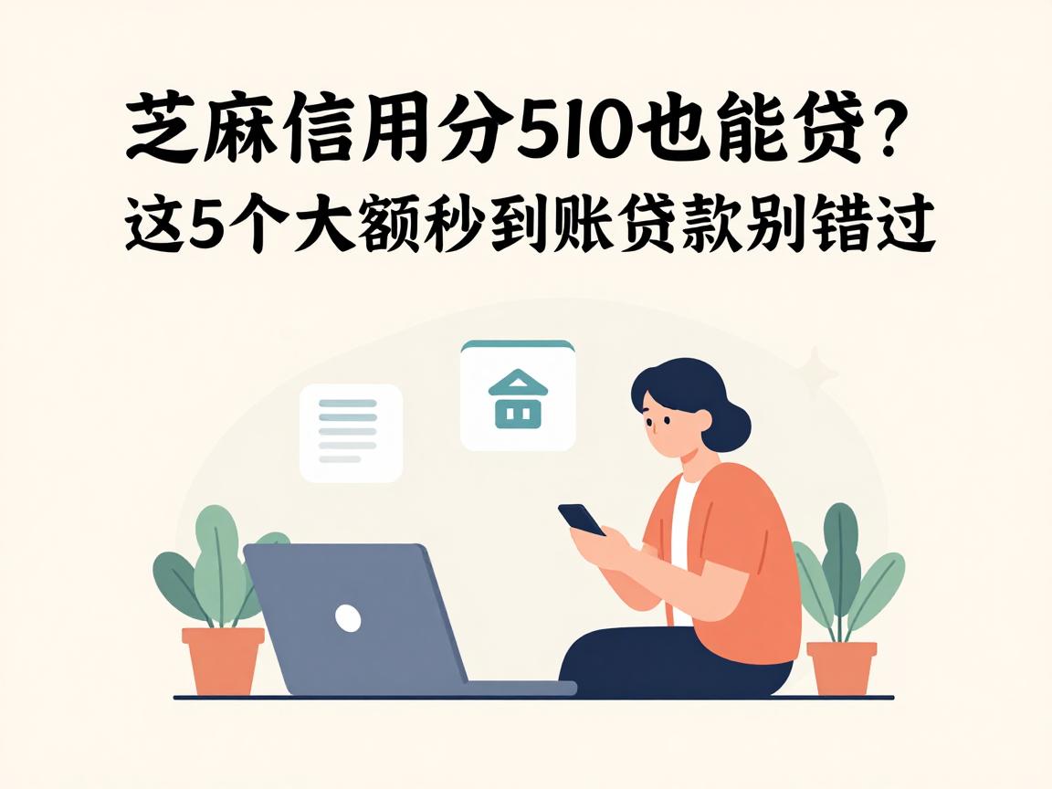 芝麻信用分510也能贷？这5个大额秒到账贷款别错过