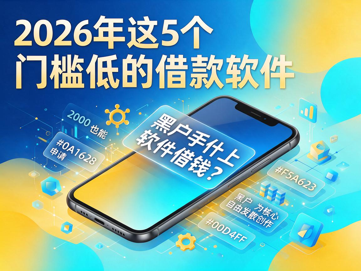 黑户手机上用什么软件借钱？2026年这5个门槛低的借款软件，黑户也能申请2000