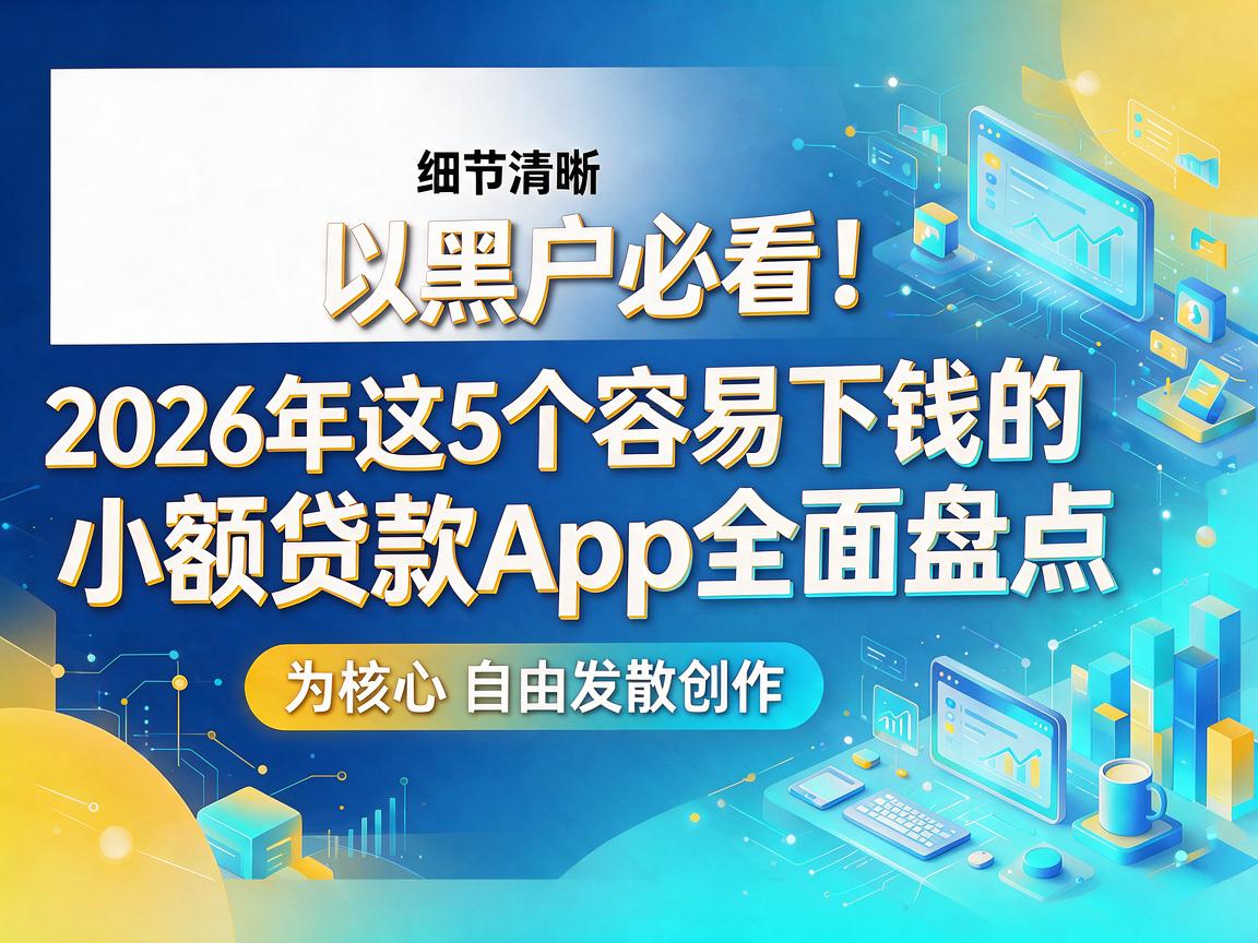 黑户必看!2026年这5个容易下钱的小额贷款App全面盘点