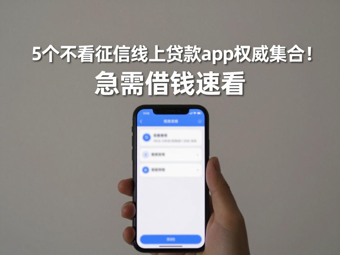 5个不看征信线上贷款app权威集合！急需借钱速看，今日必下款
