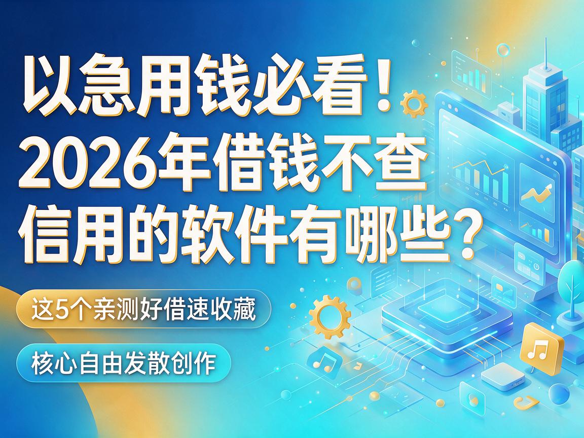 急用钱必看！2026年借钱不查信用的软件有哪些？这5个亲测好借速收藏