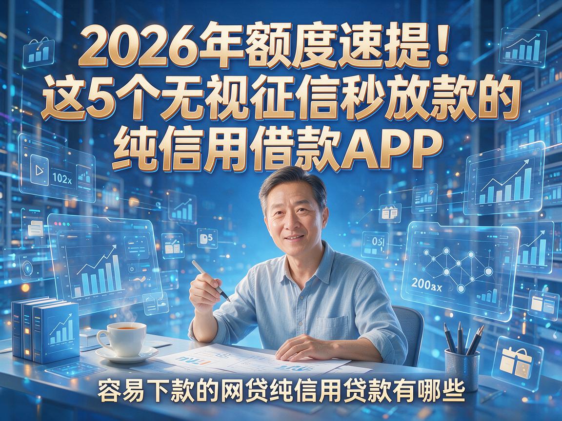 2026年额度速提！这5个无视征信秒放款的纯信用借款APP，容易下款的网贷纯信用贷款有哪些？