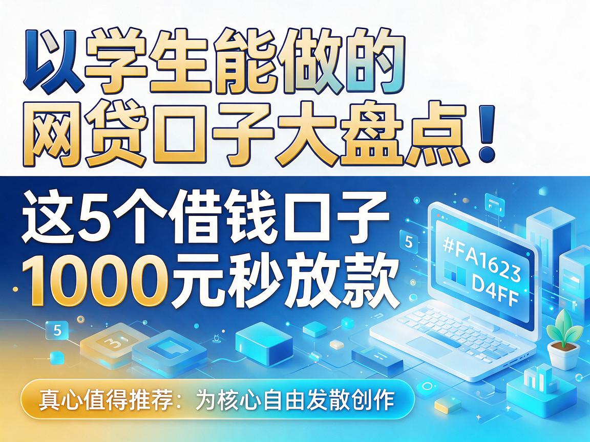 学生能做的网贷口子大盘点!这5个借钱口子1000元秒放款,真心值得推荐