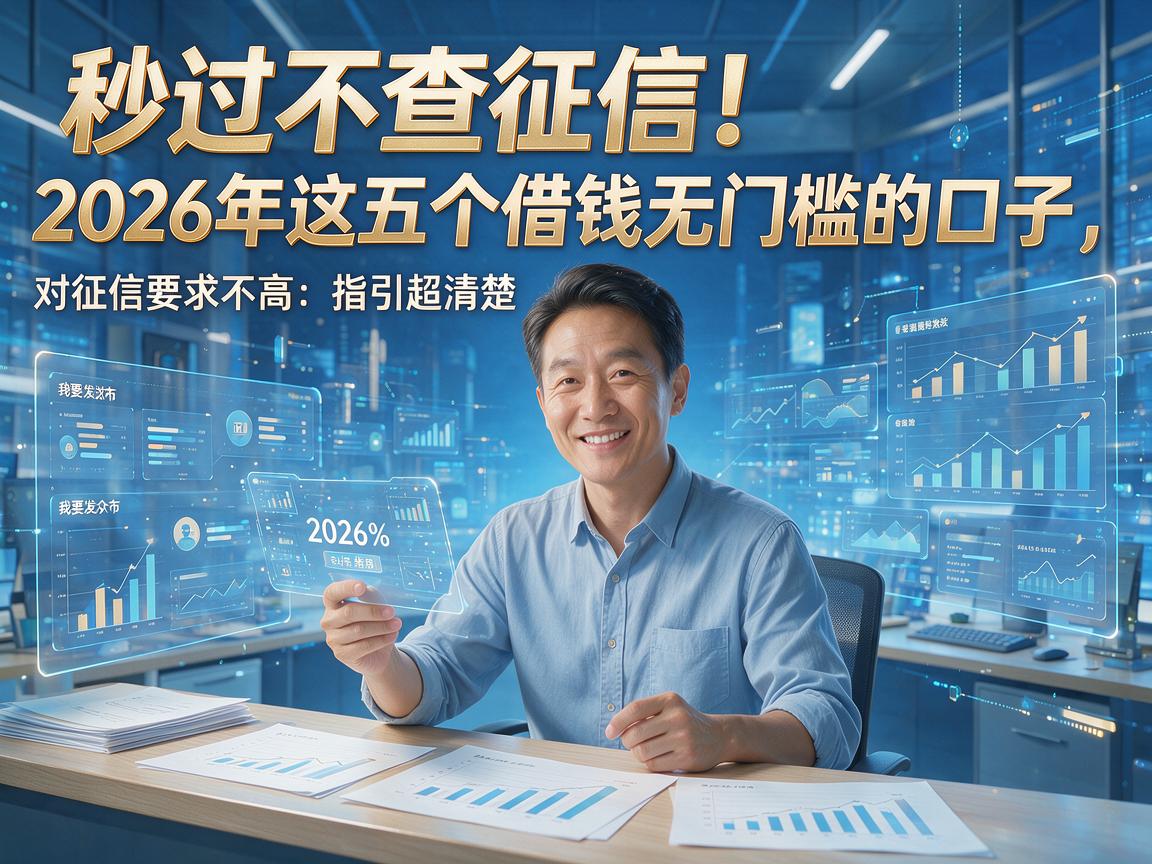 秒过不查征信！2026年这五个借钱无门槛的口子，对征信要求不高指引超清楚