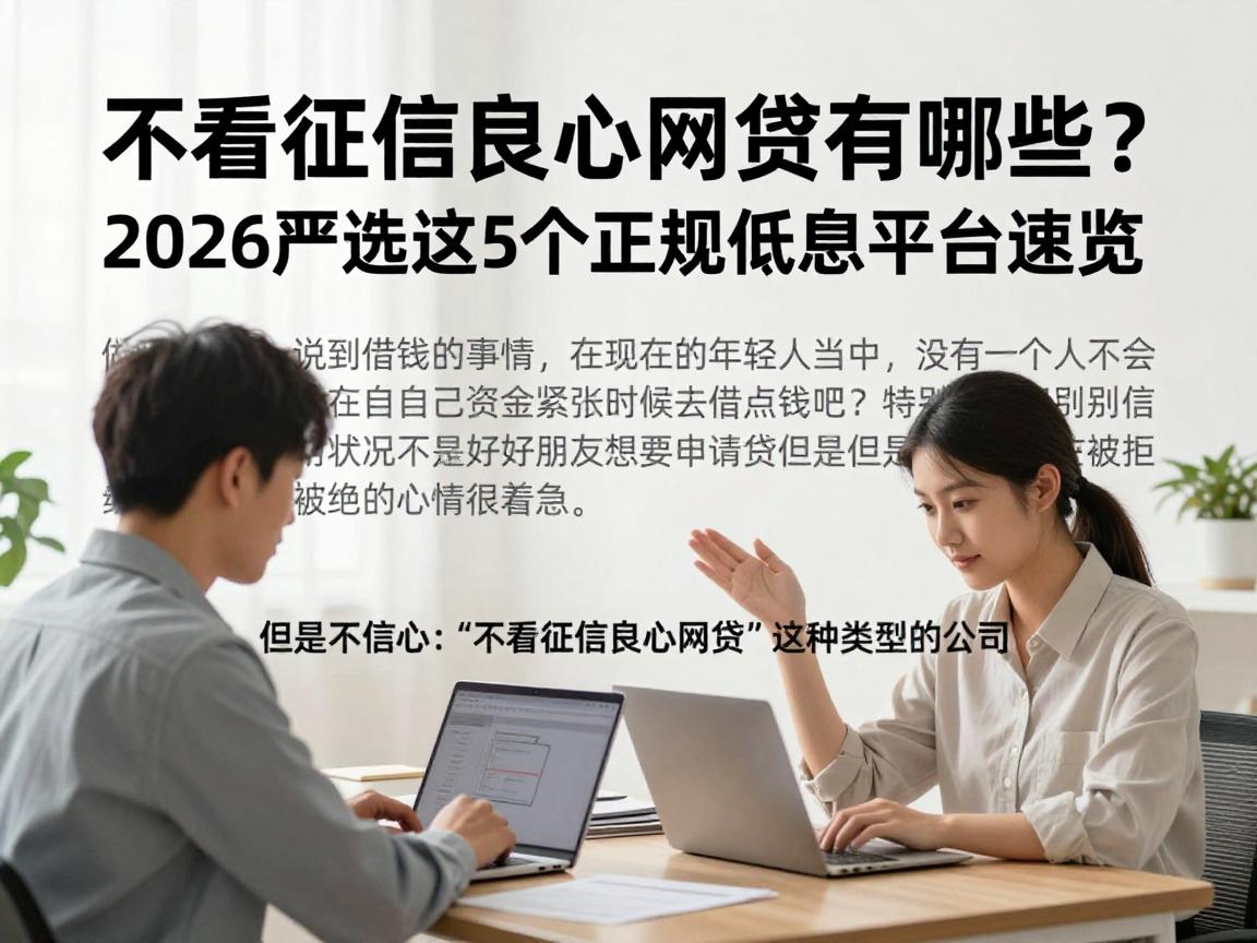 不看征信良心网贷有哪些？2026严选这5个正规低息平台速览！