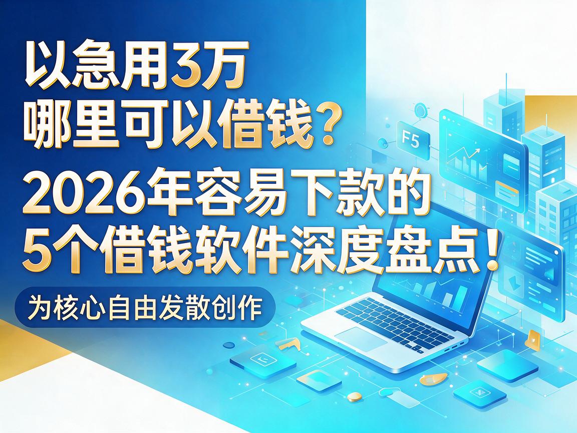 急用3万哪里可以借钱？2026年容易下款的5个借钱软件深度盘点！