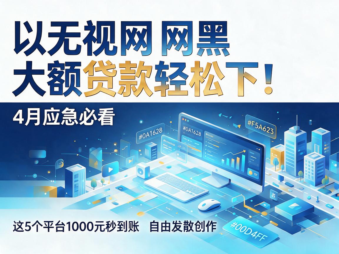 无视网黑大额贷款轻松下！4月应急必看，这5个平台1000元秒到账