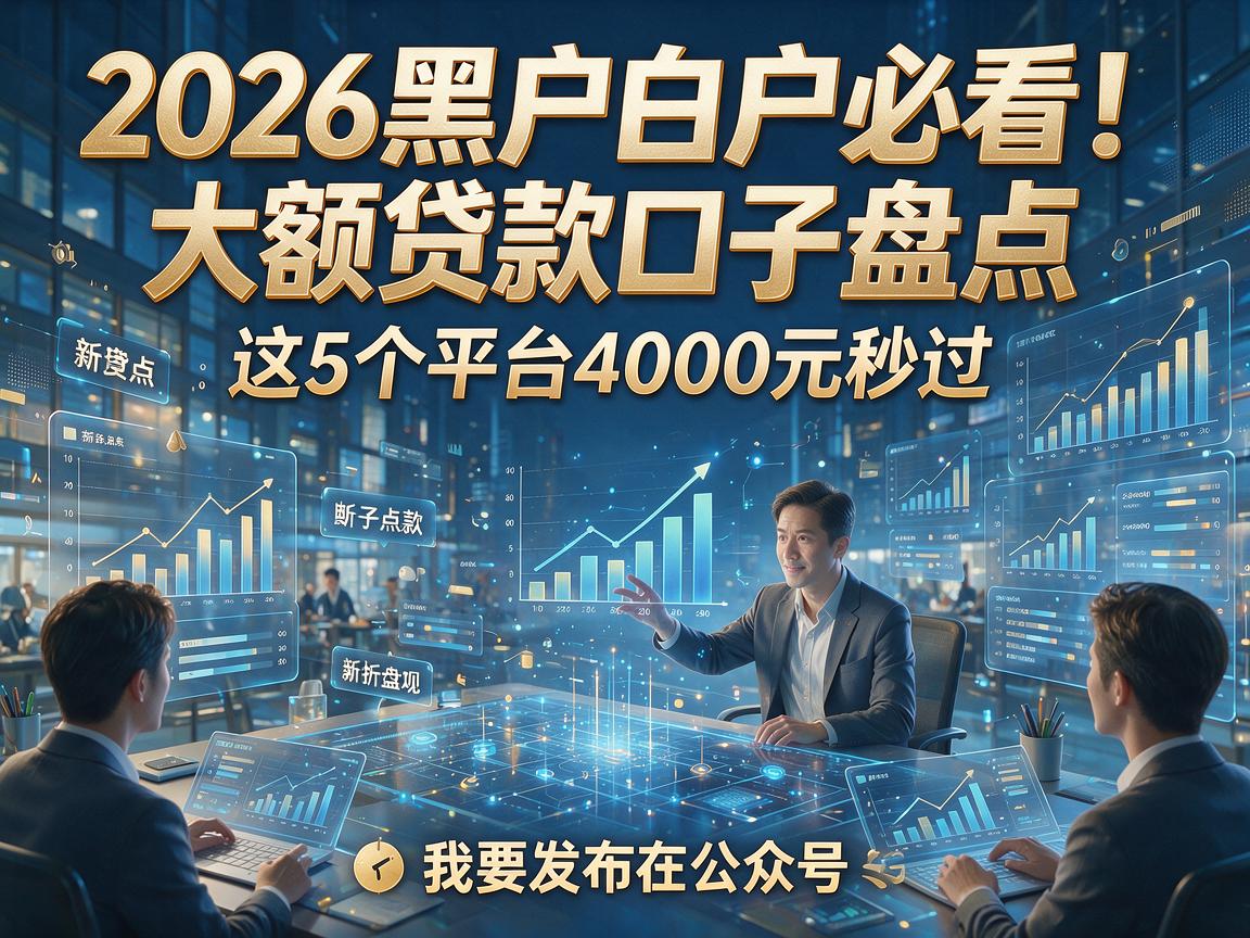 2026黑户白户必看！大额贷款口子盘点，这5个平台4000元秒过