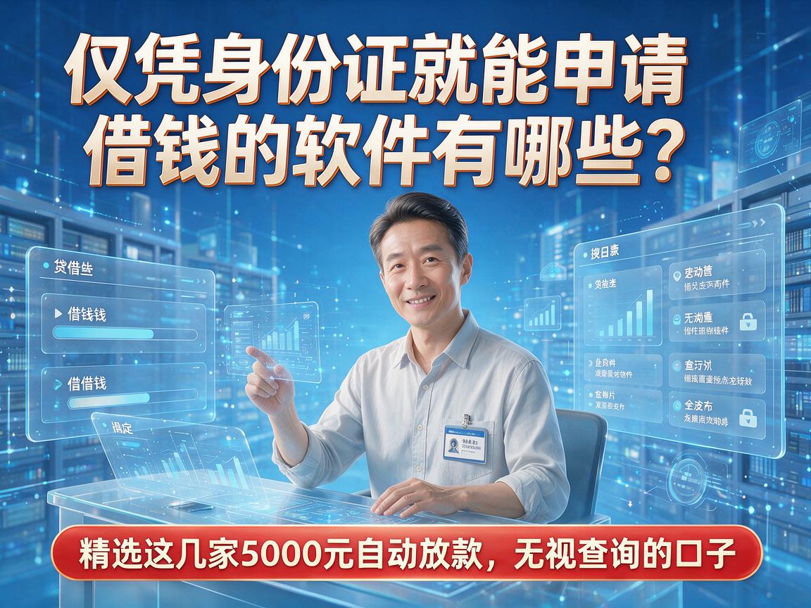 仅凭身份证就能申请借钱的软件有哪些？精选这几家5000元自动放款、无视查询的口子