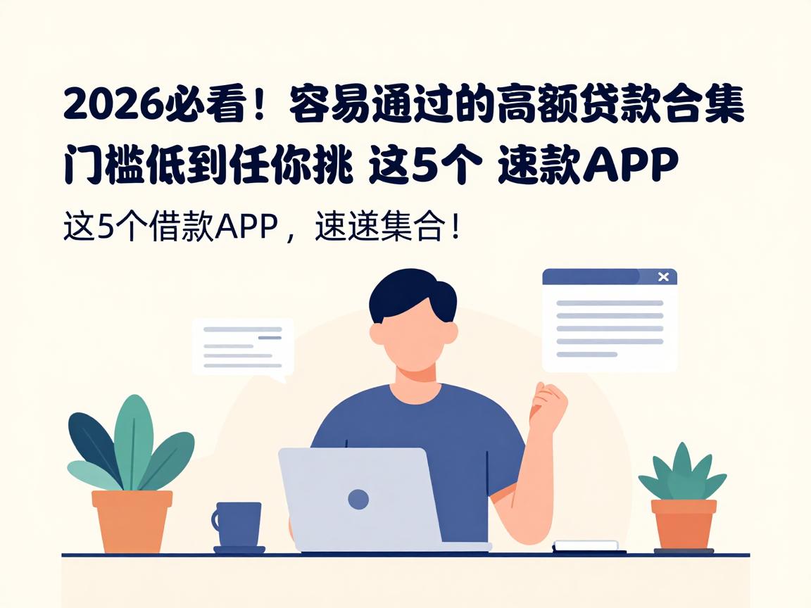 2026必看！容易通过的高额贷款合集，门槛低到任你挑，这5个借款APP速速集合！