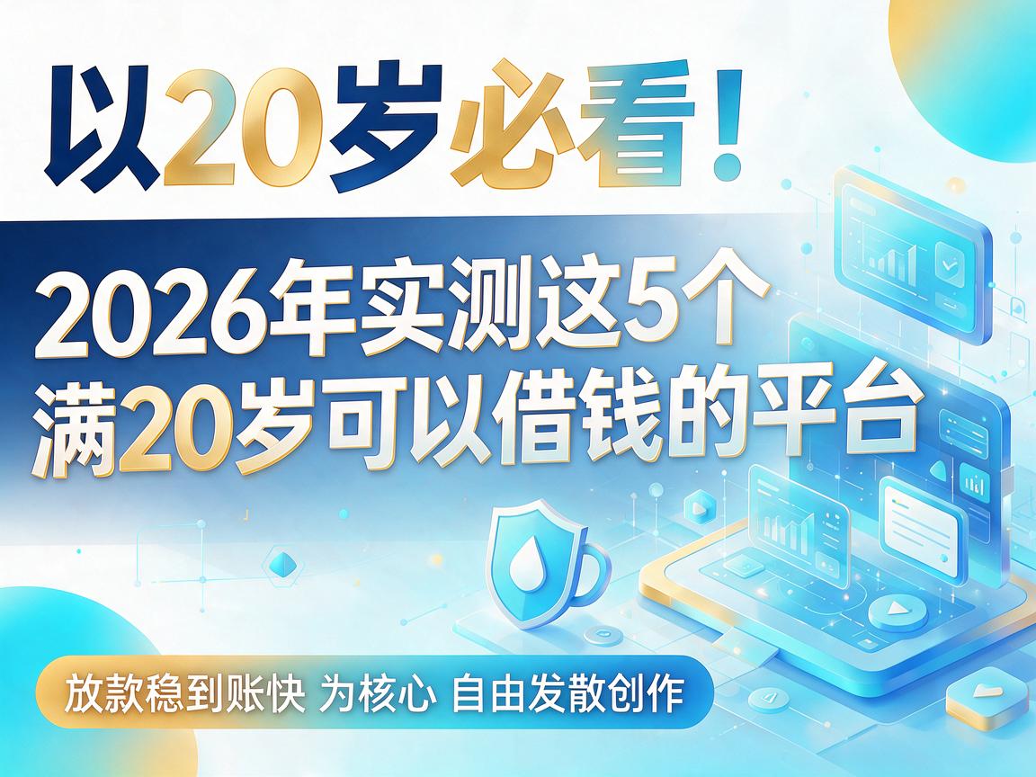 20岁必看！2026年实测这5个满20岁可以借钱的平台，放款稳到账快
