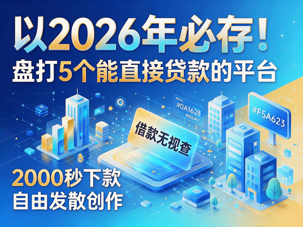 2026年必存！盘点5个能直接贷款的平台，借款无视查、2000秒下款